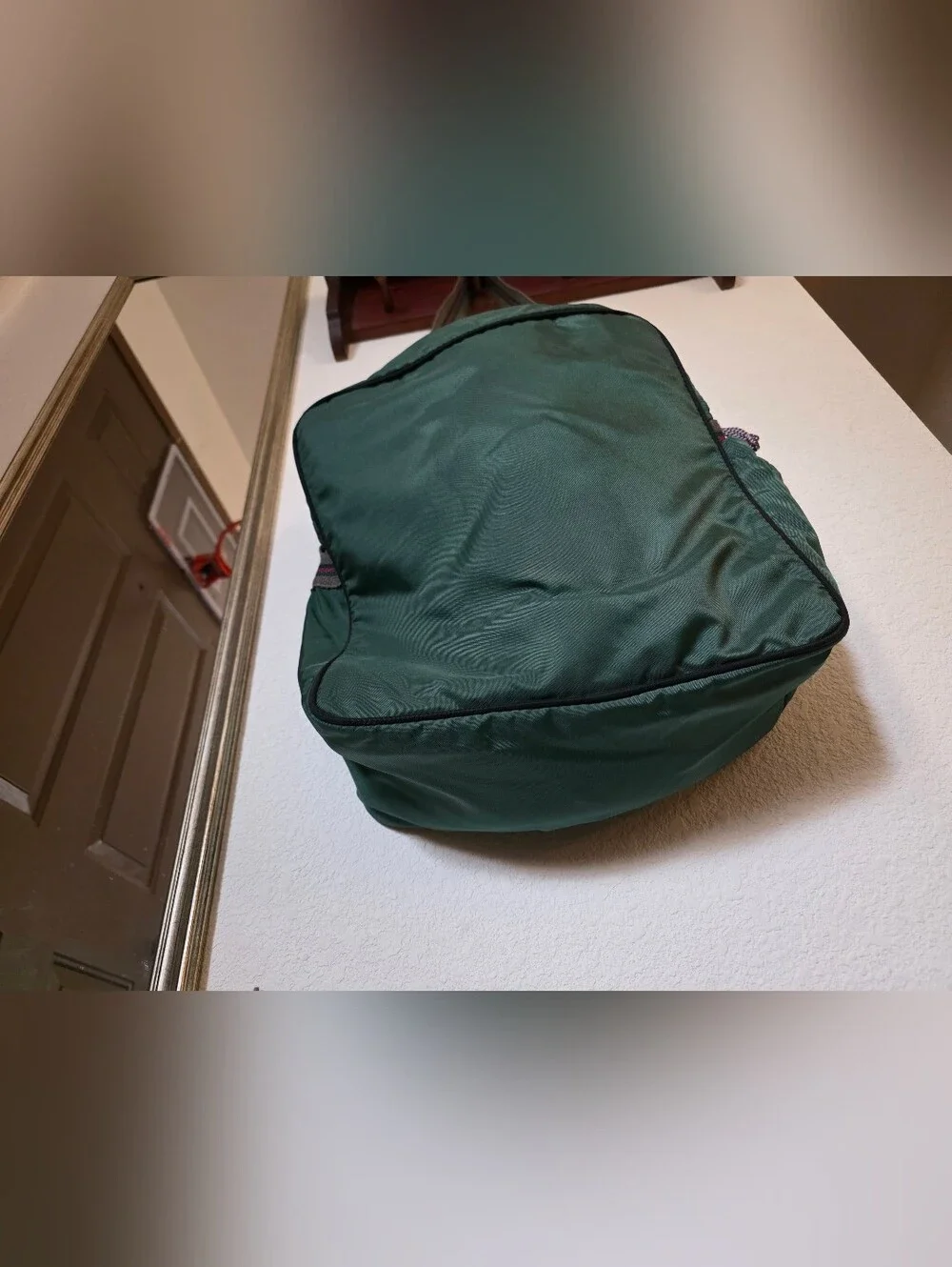 Coleman Green Messenger Bag with Tan Accent
